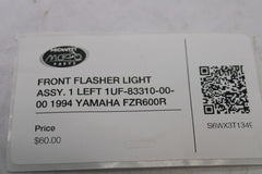 FRONT FLASHER LIGHT ASSY. 1 LEFT 1UF-83310-00-00 1994 YAMAHA FZR600R