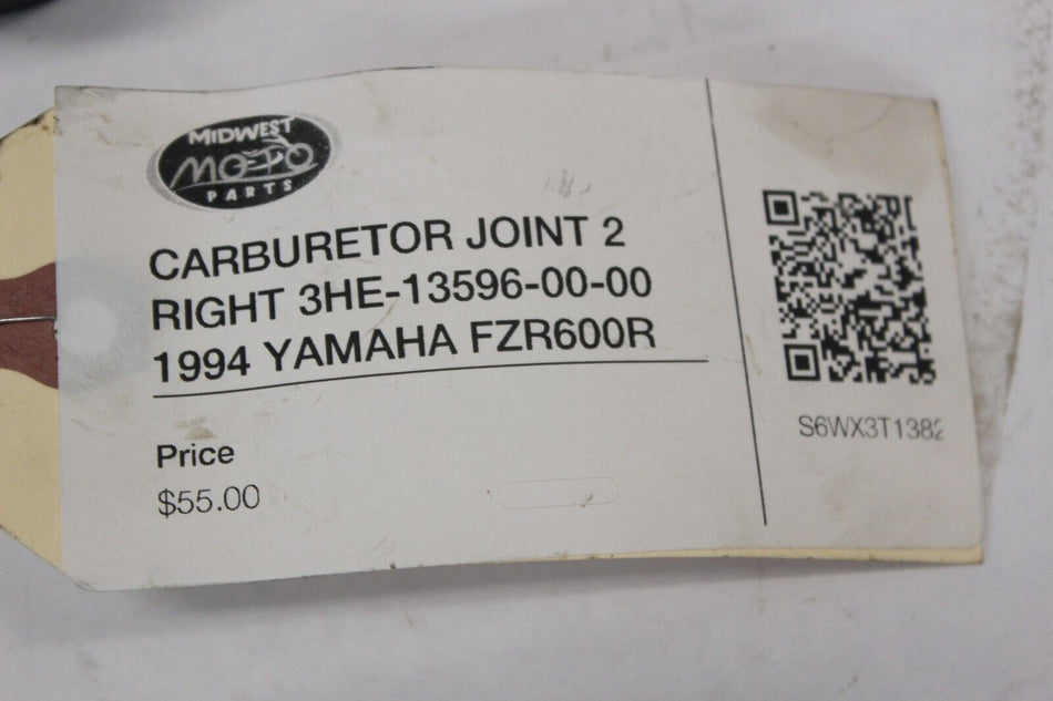 CARBURETOR JOINT 2 RIGHT 3HE-13596-00-00 1994 YAMAHA FZR600R