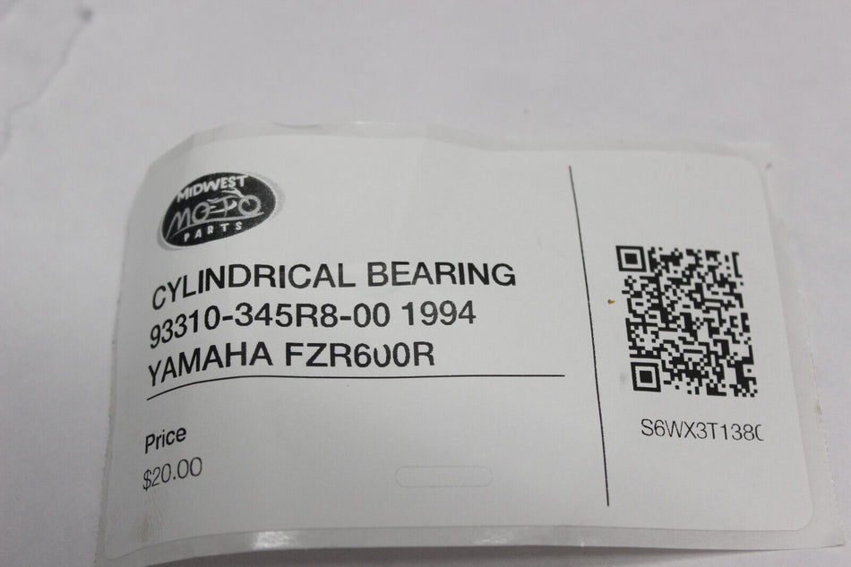 CYLINDRICAL BEARING 93310-345R8-00 1994 YAMAHA FZR600R