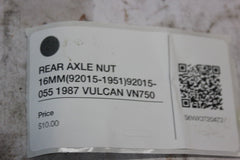 REAR AXLE NUT 16MM (92015-1951) 92015-055 1987 VULCAN VN750