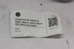 START/STOP SWITCH ASSY RIGHT 35013-MCH-000 2003 Honda VTX1800C