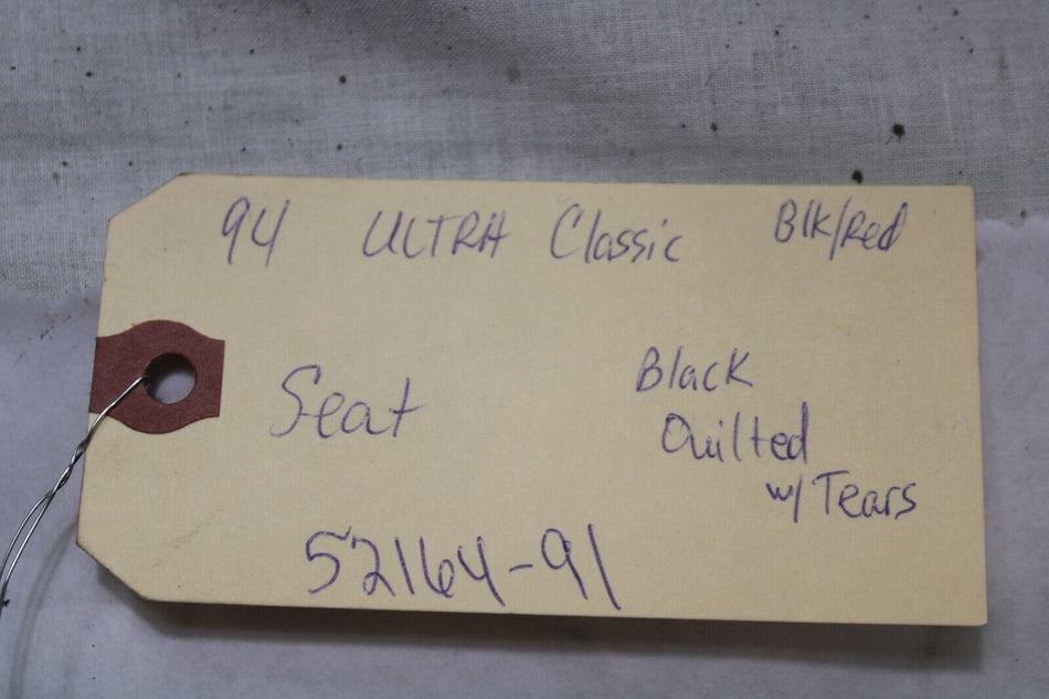 Black Quilted Seat (See Photos) 52164-91 1994 Harley Davidson Ultra Classic
