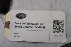 Front Left Exhaust Pipe Shield Chrome 65647-98 Harley Davidson