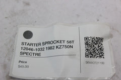 STARTER SPROCKET 58T 12046-1032 1982 KZ750N SPECTRE