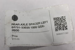 REAR AXLE SPACER LEFT 64751-33E00 1999 Suzuki GSX-R600