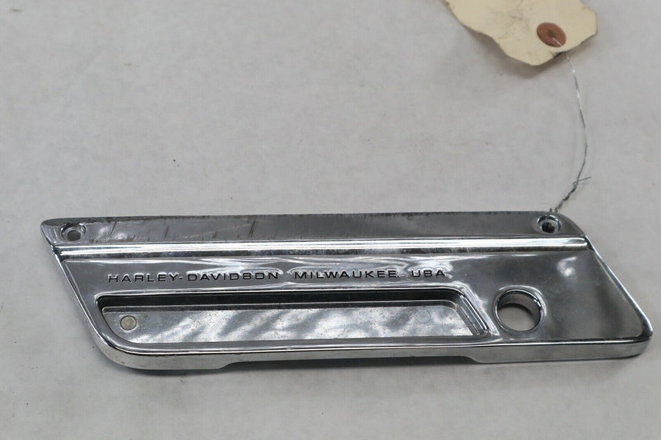 OEM Harley Davidson LEFT Chrome Saddlebag Faceplate 2002 Ultra Luxury Blue