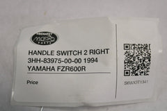 HANDLE SWITCH 2 RIGHT 3HH-83975-00-00 1994 YAMAHA FZR600R