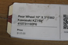 Rear Wheel 16" X 3' 1982 Kawasaki KZ750 410731192F6