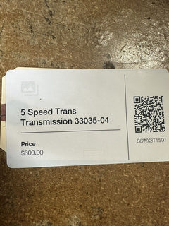 5 Speed Trans Transmission 60K Miles 33035-04