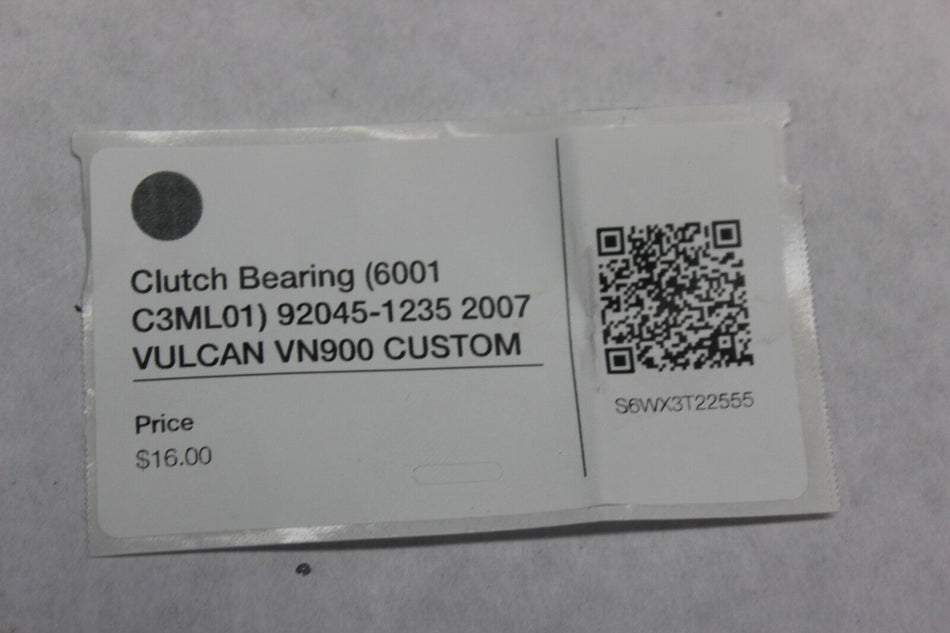 BALL BEARING W/PUSH ROD HOLDER 92045-1235 1987 VULCAN VN750