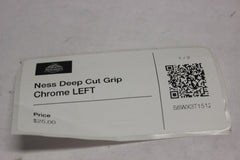 Ness Deep Cut Grip Chrome LEFT Harley Davidson