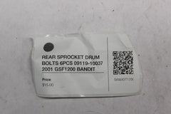 REAR SPROCKET DRUM BOLTS 6PCS 09119-10037 2001 GSF1200 SUZUKI BANDIT