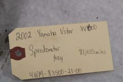 Speedometer Assy 81,435 miles 4WM-83500-21 2002 Yamaha RoadStar XV1600A