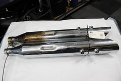 Aftermarket Slip On Exhaust Muffler (2) Chrome 4" Harley Davidson