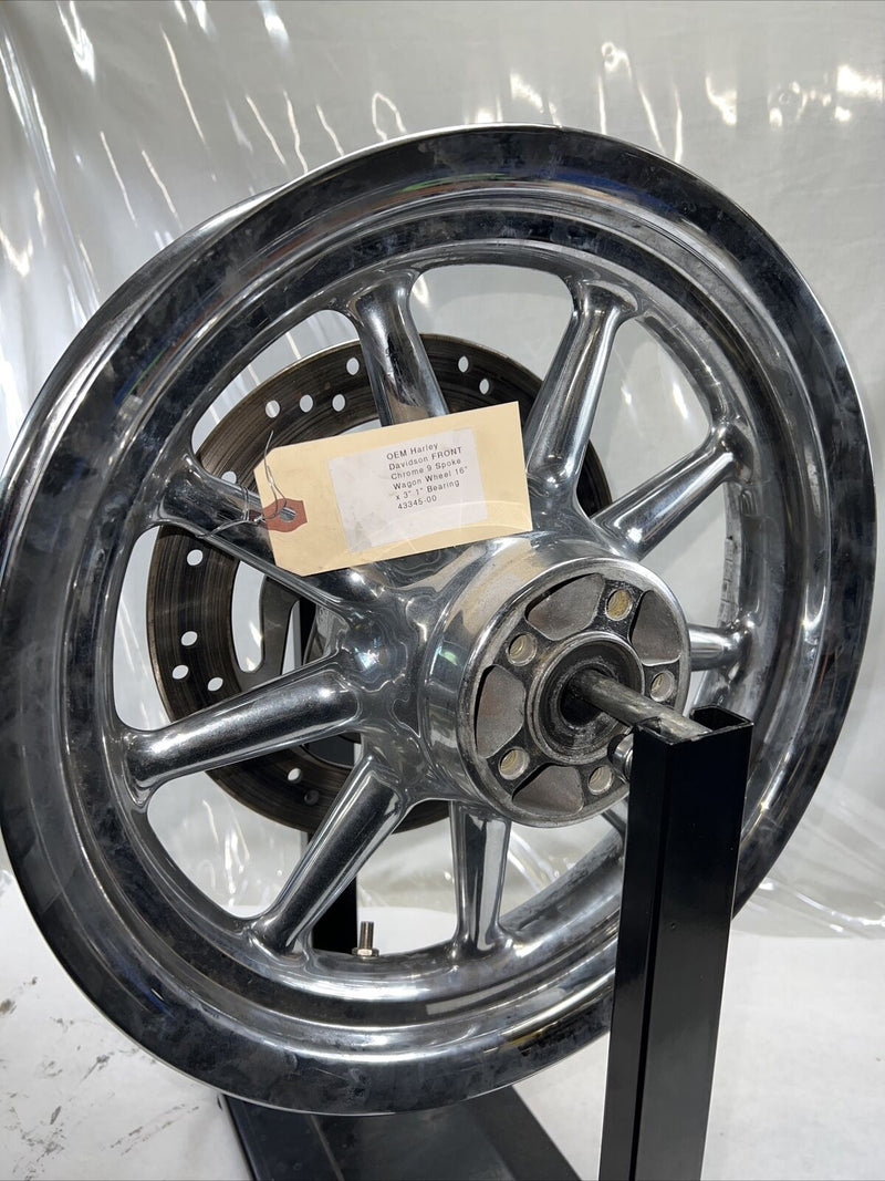 Harley Davidson Chrome FRONT 9 Spoke Wagon Wheel 16