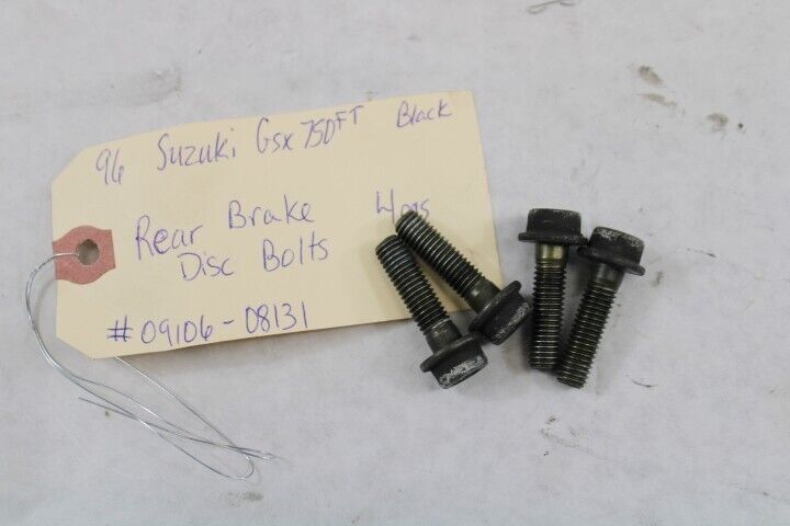 OEM Suzuki Motorcycle 1996 GSX750 Katana Rear Brake Disc Bolts 4pcs 09106-08131