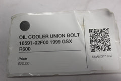 OIL COOLER UNION BOLT 16591-02F00 1999 GSX R600