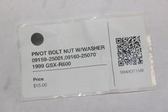 PIVOT BOLT NUT W/WASHER 09159-25001, 09160-25070 1999 Suzuki GSX-R600