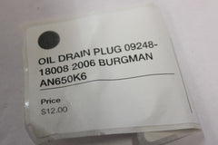 OIL DRAIN PLUG 09248-18008 2006 BURGMAN AN650K6