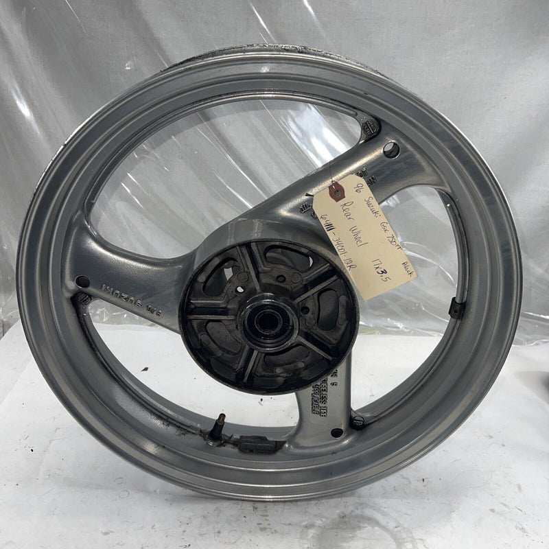 OEM Suzuki Motorcycle Rear Wheel 17” x 3.5” 1996 GSX750 Katana 64111-34C01-12R