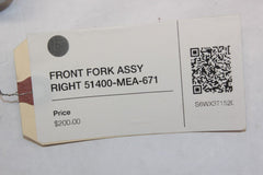 FRONT FORK ASSY RIGHT 51400-MEA-671 2005 Honda VTX1300S