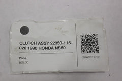 CLUTCH ASSY 22350-115-020 1990 HONDA NS50F