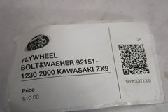 FLYWHEEL BOLT & WASHER 92151-1230 2000 KAWASAKI ZX9 2000 Kawasaki ZX-9R