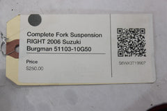 Complete Fork Suspension RIGHT 2006 Suzuki Burgman 51103-10G50