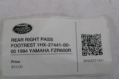 REAR RIGHT PASS FOOTREST 1HX-27441-00-00 1994 YAMAHA FZR600R