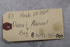 Owner’s Manual & Bag 83642-355-000 1983 Honda VF750