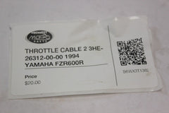 THROTTLE CABLE 2 3HE-26312-00-00 1994 YAMAHA FZR600R