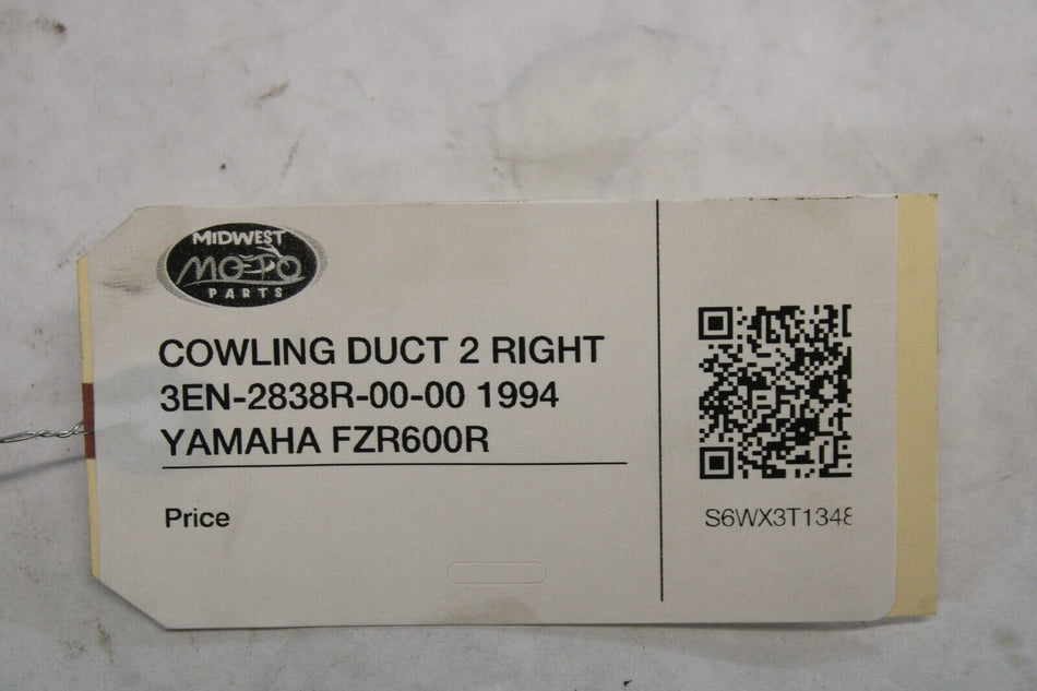 COWLING DUCT 2 RIGHT 3EN-2838R-00-00 1994 YAMAHA FZR600R