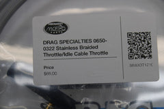 DRAG SPECIALTIES 0650-0322 Stainless Braided Throttle/Idle Cable Harley Davidson