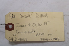 1982 Suzuki GS1100G Z Inner & Outer Countershaft 24121-45103, 24141-45102