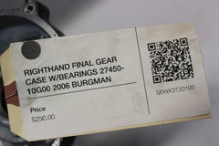 RIGHTHAND FINAL GEAR CASE W/BEARINGS 27450-10G00 2006 BURGMAN AN650K6