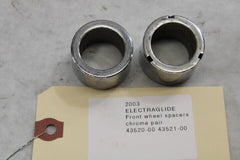 OEM Harley Davidson Chrome Front Wheel Spacers 1" 2003 FLHT Silver Black