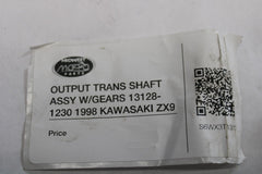 OUTPUT TRANS SHAFT ASSY W/GEARS 13128-1230 1998 KAWASAKI ZX9