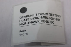 GEARSHIFT DRUM SETTING PLATE 24307-ME5-000 1984 Honda Nighthawk CB650SC