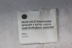 REAR AXLE RIGHTHAND SPACER 1 64751-10G10 2006 BURGMAN AN650K6