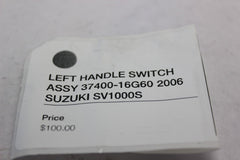 LEFT HANDLE SWITCH ASSY 37400-16G60 2006 SUZUKI SV1000S