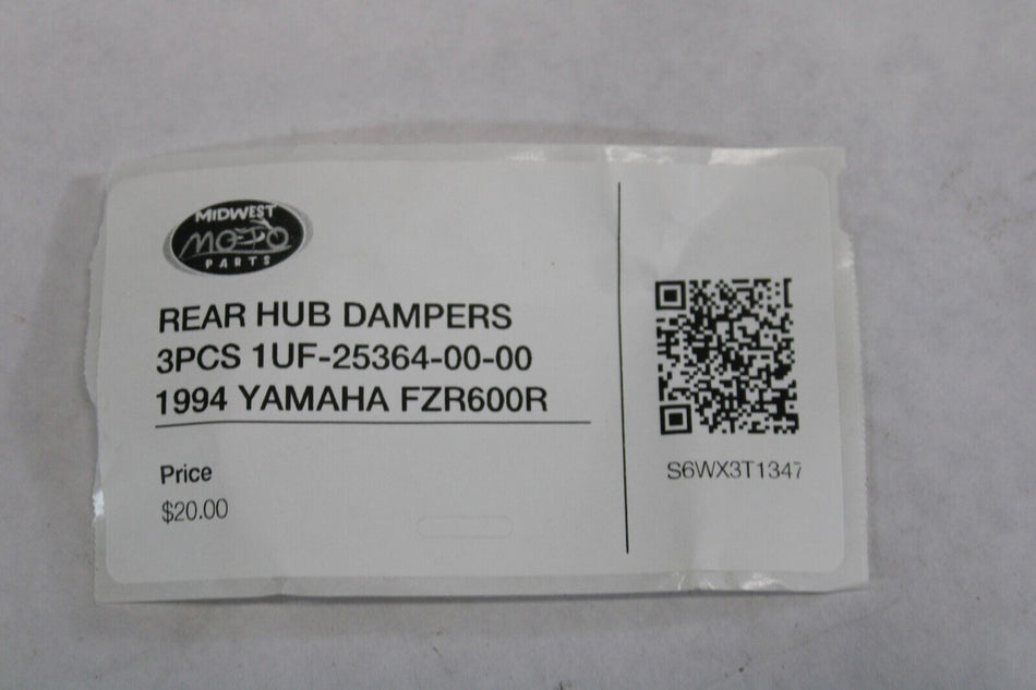 REAR HUB DAMPERS 3PCS 1UF-25364-00-00 1994 YAMAHA FZR600R
