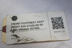FRONT FOOTREST ASSY RIGHT 42X-27420-00-93 1984 VIRAGO XV700L
