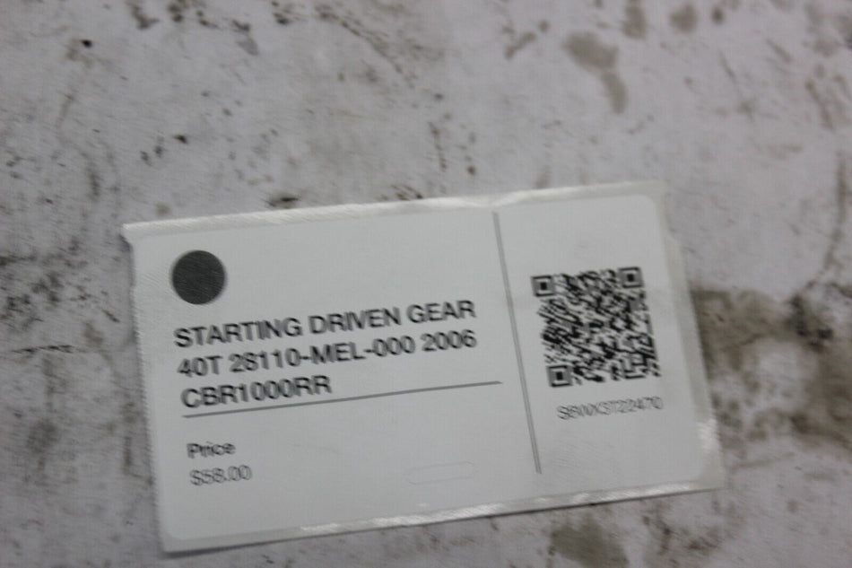 STARTING DRIVEN GEAR 40T 28110-MEL-000 2006 CBR1000RR