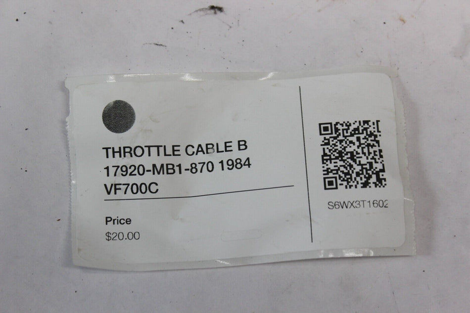 THROTTLE CABLE B 17920-MB1-870 1984 Honda VF700C