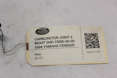 CARBURETOR JOINT 2 RIGHT 3HE-13596-00-00 1994 YAMAHA FZR600R 1994 Yamaha FZR600R