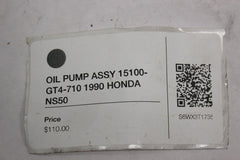 OIL PUMP ASSY 15100-GT4-710 1990 HONDA NS50F
