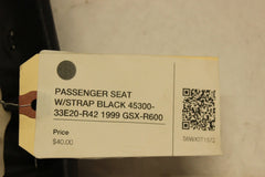 PASSENGER SEAT W/STRAP BLACK 45300-33E20-R42 1999 Suzuki GSX-R600