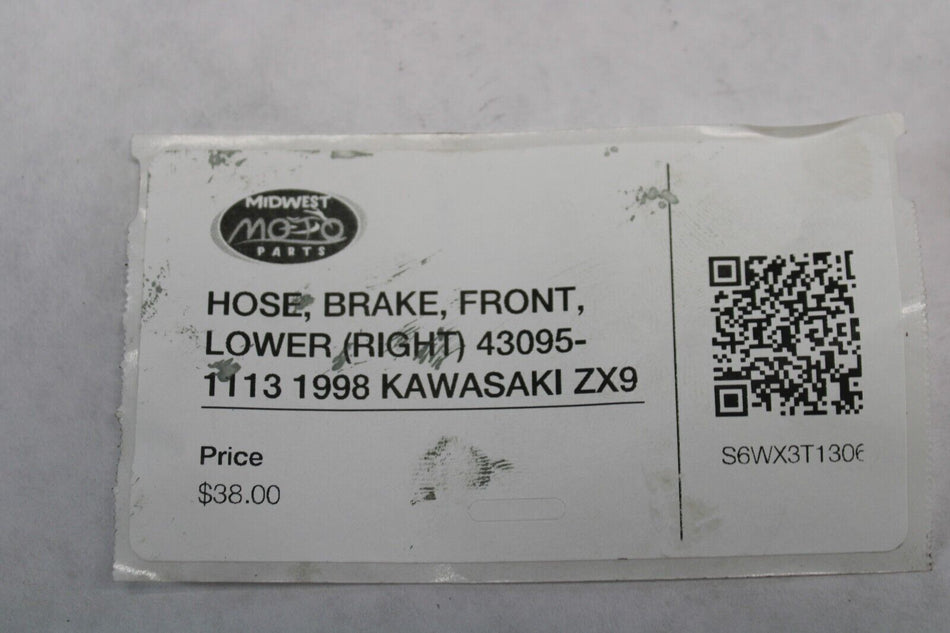 HOSE, BRAKE, FRONT, LOWER (RIGHT) 43095-1113 1998 Kawasaki ZX-9R Ninja