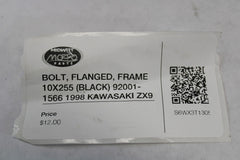 BOLT, FLANGED, FRAME 10X255 (BLACK) 92001-1566 1998 Kawasaki ZX-9R Ninja