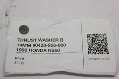 THRUST WASHER B 14MM 90428-958-000 1990 HONDA NS50F